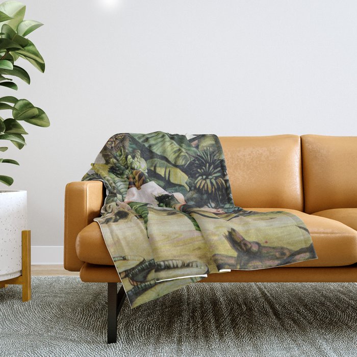 Creature From The Black Lagoon Throw Blanket