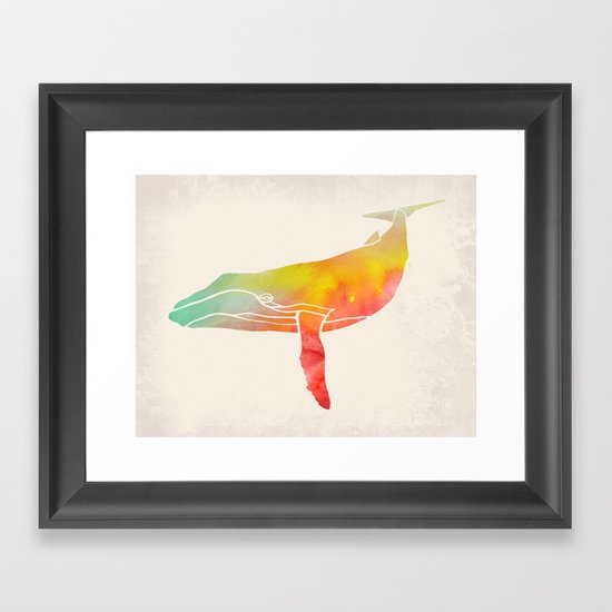 Watercolor Whale Framed Art Print