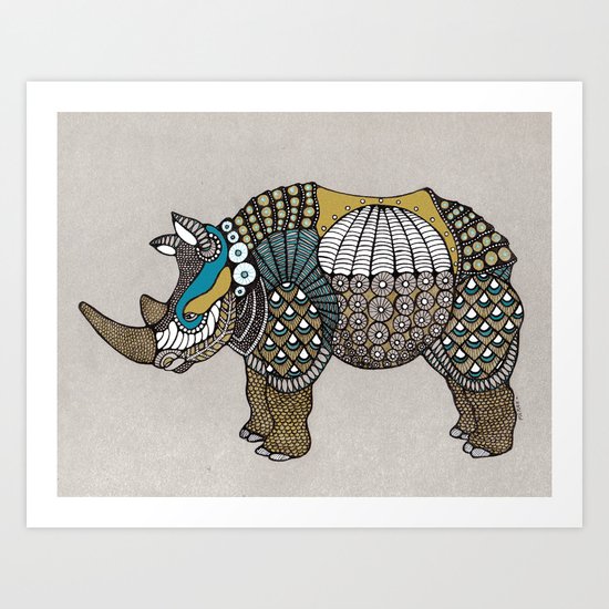 Rhino Art Print
