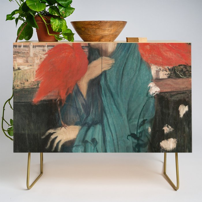 Young Woman with Ibis by Edgas Degas Credenza