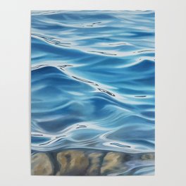 The Cure - lake water painting Poster | Swimming, Lakeontario, Cottage, Greatlakes, Painting, Cabin, Calm, Reflections, Summer, Lakelife 
