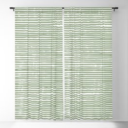 Abstract Stripes, Sage Green, Boho Wall Art Blackout Curtain