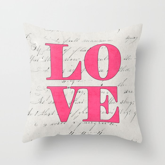 love - pink Throw Pillow