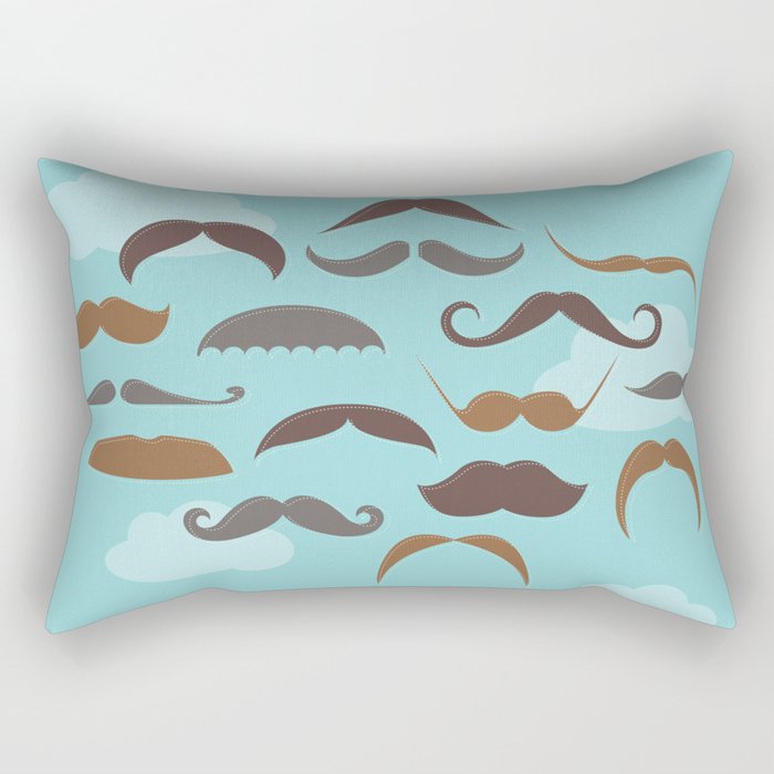 Mustaches in the Sky Rectangular Pillow