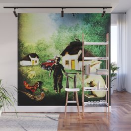 Village life in a parallel universe Wall Mural
