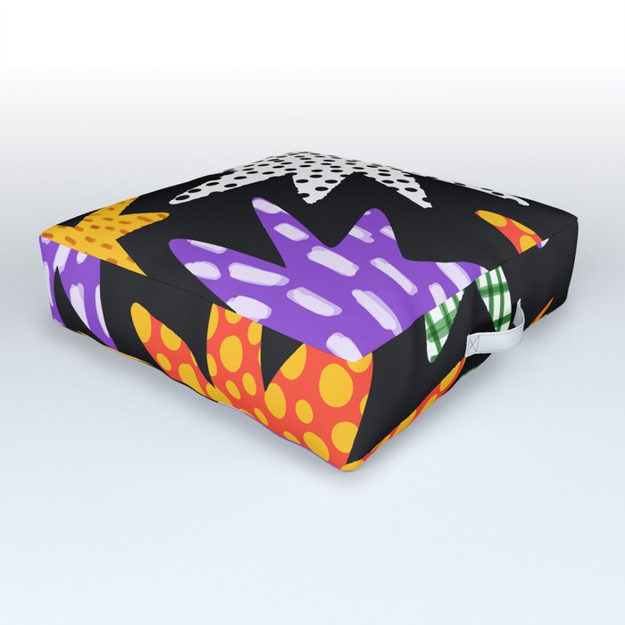 Abstract hand drawn shapes doodle pattern Outdoor Floor Cushion