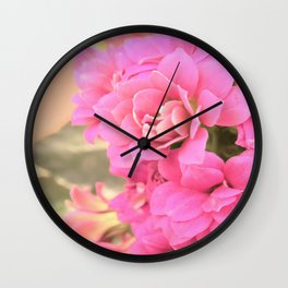 peach colored flower Wall Clock