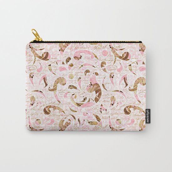 Pink Brown Swirls Carry-All Pouch