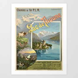 Werbeplakat lac de thoune plm bernese Art Print | Switzerland, Bernese, Svizerra, Locandina, Poster, Typography, Nostalgia, Placard, Oberland, Lac 