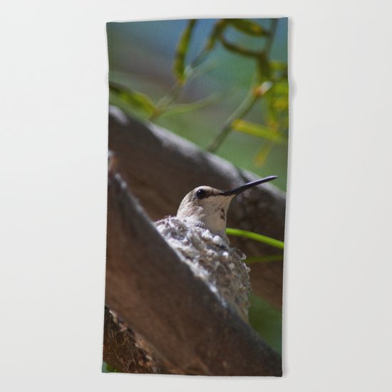 Hummingbird Momma Beach Towel