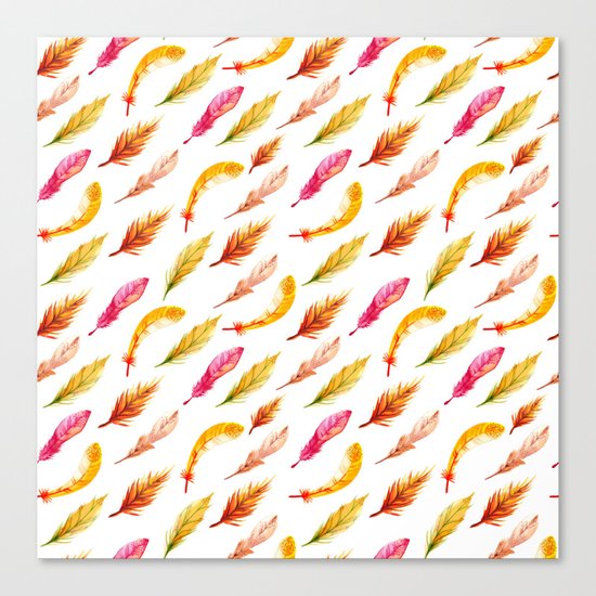 colorful feather pattern Canvas Print