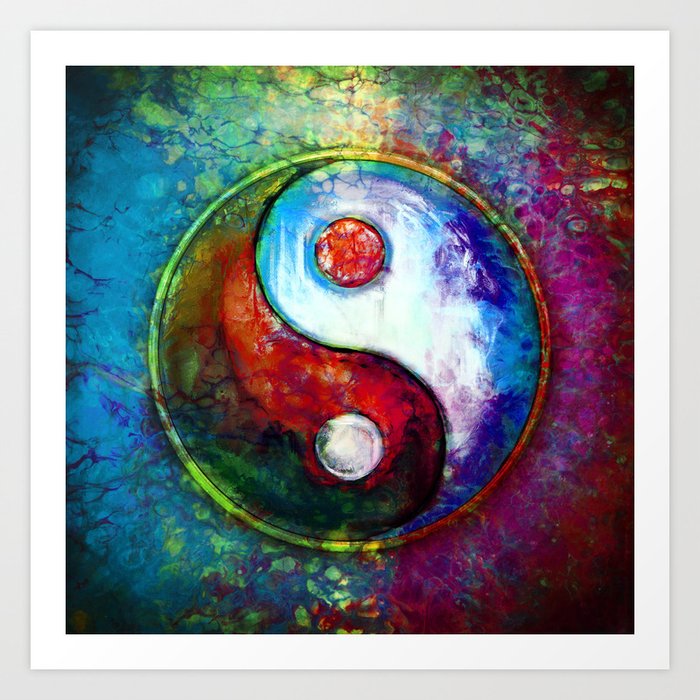 Yin Yang Colorful Painting Vi Art Print By Dirkczarnota Society6