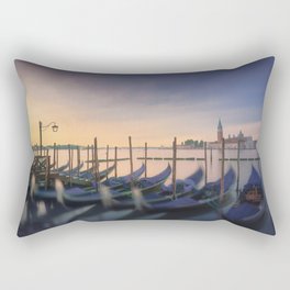 First light of the morning over Gondolas of Venice Rectangular Pillow