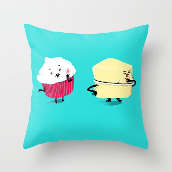 Red PERVERT Cupcake Throw Pillow