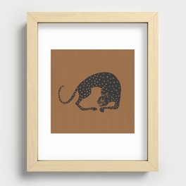 Blockprint Cheetah Recessed Framed Print