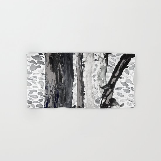 Rainbow Eucalyptus Graffiti artist tree from shedding bark South Pacific Black and White Night Hand & Bath Towel