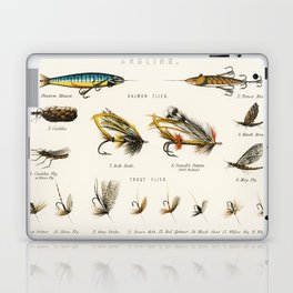 Salmon, Trout & Fresh Water Angling Fish Flies and Bait chart Laptop Skin