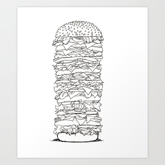 Giant Burger Art Print