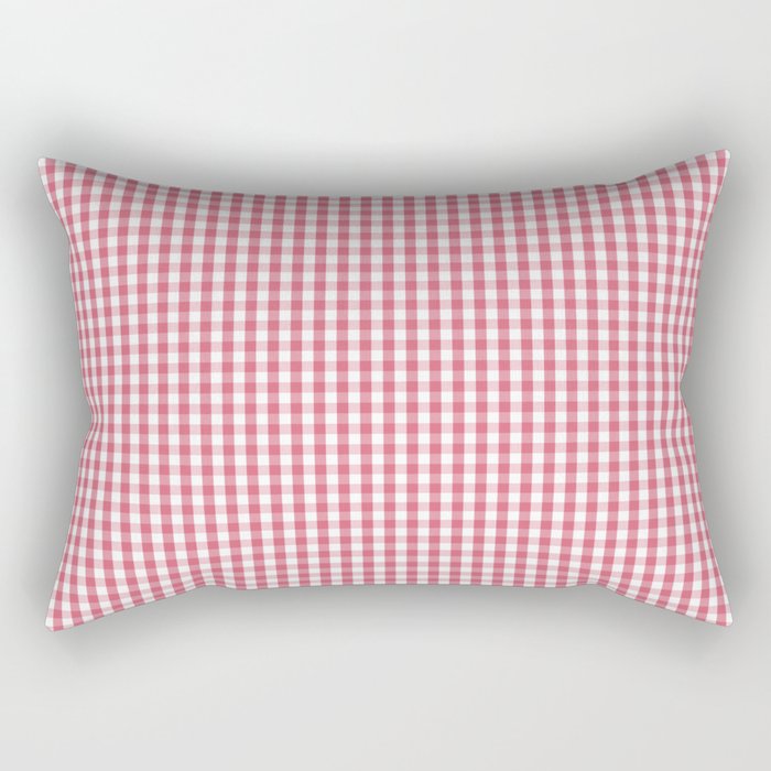Nantucket Red Micro Gingham Check Plaid Pattern Rectangular Pillow