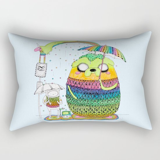 Adventure time Totoro by Luna Portnoi Rectangular Pillow
