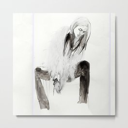  Alison Mosshart portrait Metal Print | Drawing, Digital, Design, Unique, Blackandwhite, Cool, Painting, Illustration, Portrait, Graphic 
