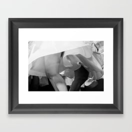 Elderly dancers black and white photography Framed Art Print