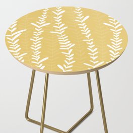 Yellow Tendril Pattern Art Design Side Table