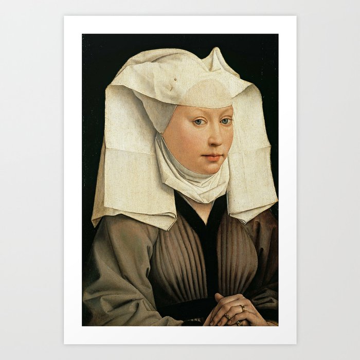 Rogier Van Der Weyden Portrait Of A Woman With A Winged Bonnet C 1440 Art Print By Asarstudios Society6