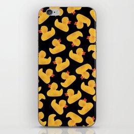 Rubber Duck pattern Design - black iPhone Skin