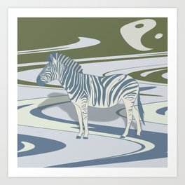 Wavy Zebra in Balance Art Print