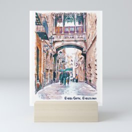 Carrer del Bisbe - Barcelona Mini Art Print