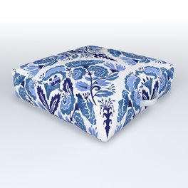 Chinoiserie Damask Porcelain Pattern Outdoor Floor Cushion