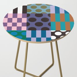 Colorful Checked Patterns \\ Muted Color Palette Side Table