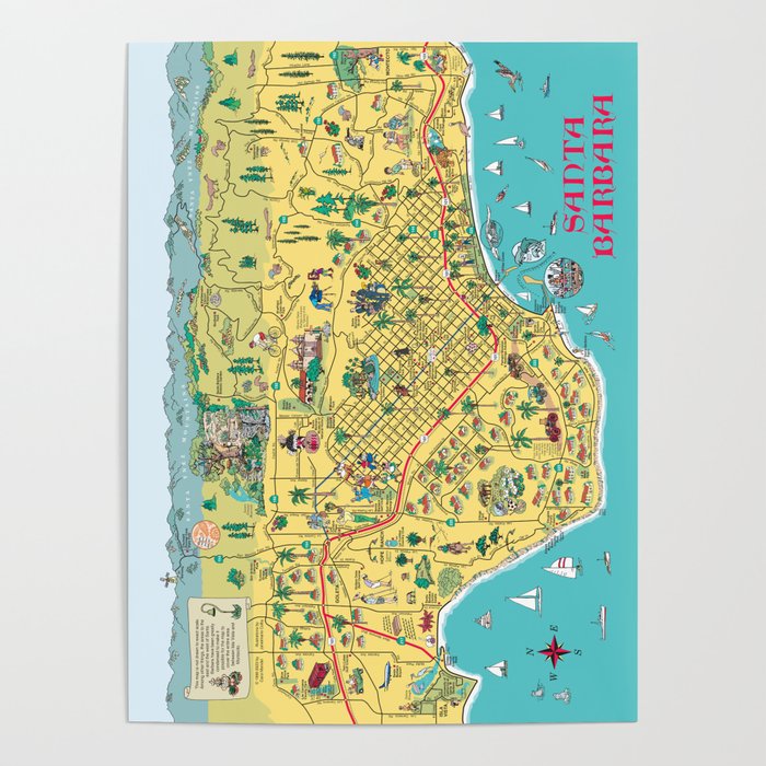 Santa Barbara map Poster