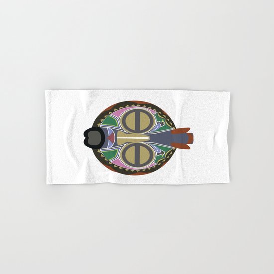 African Tribal Mask No. 6 Hand & Bath Towel