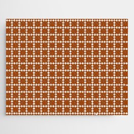 Geometric retro orange pattern Jigsaw Puzzle