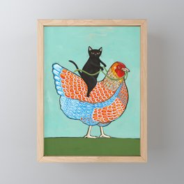 Wyandotte Chicken Ride Framed Mini Art Print