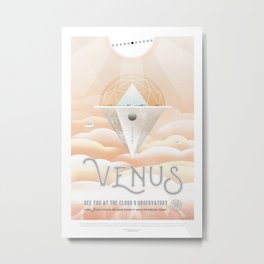 NASA Visions of the Future - Venus: See you at the Cloud 9 Observatory Metal Print | Commercial, Planet, Astronaut, Advert, Venus, Solarsystem, Nasa, Space, Travel, Graphicdesign 
