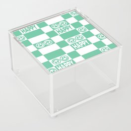 HAPPY Checkerboard (Mint Color) Acrylic Box