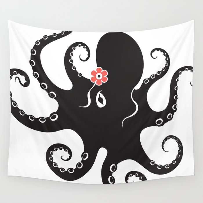 Dancing Octopus-Female Wall Tapestry