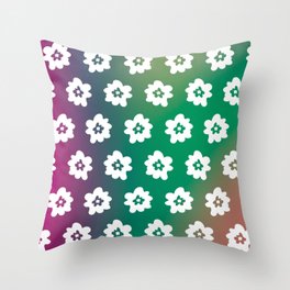 Gradient and whimsical line drawing blossom pattern 11 Throw Pillow