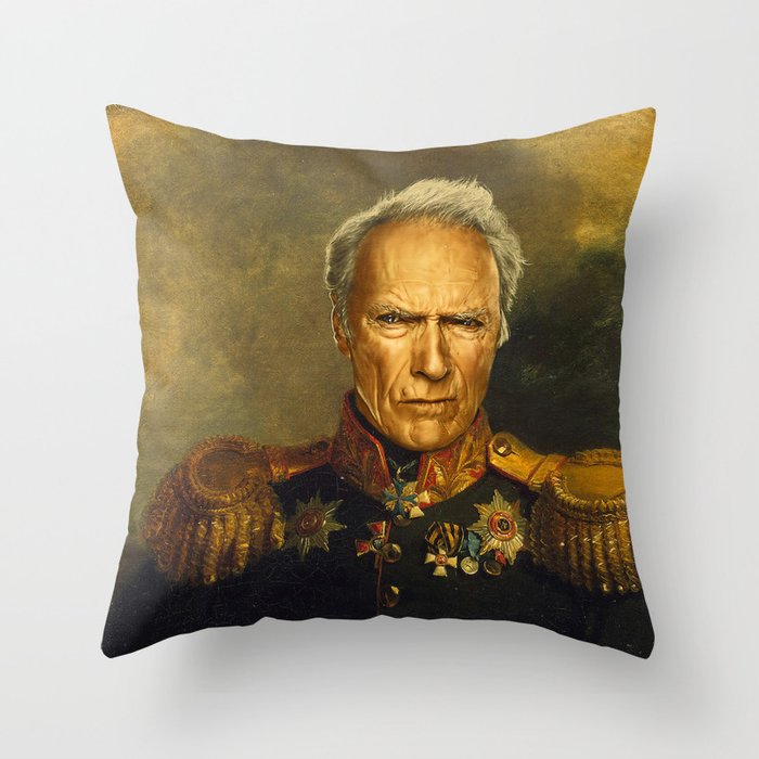 Clint Eastwood - replaceface Throw Pillow