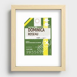 Dominica Roseau vintage travel ticket Recessed Framed Print