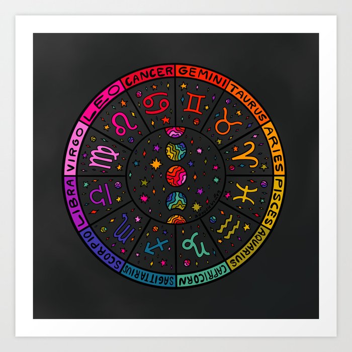 Zodiac Wheel Art Print