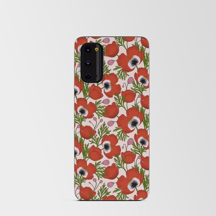 Vibrant Red Poppy Android Card Case