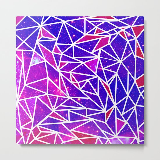 Starry Crystalline Space Pattern Metal Print