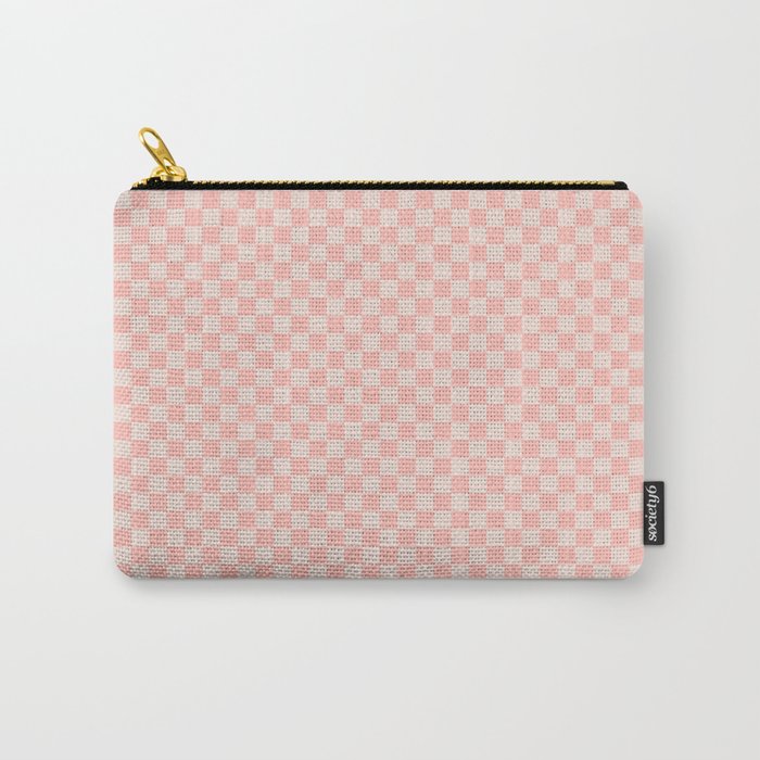 Check VII - Pink — Checkerboard Print Carry-All Pouch