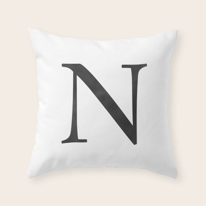 initial throw pillow