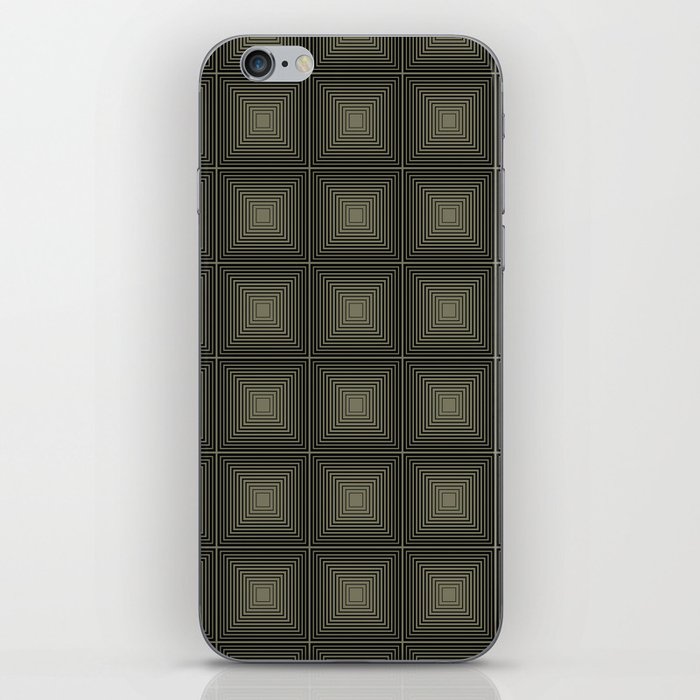 Green and Black Reducing Square Mosaic Pattern Pairs Jolie 2022 Color of the Year Sage iPhone Skin