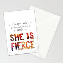 though she be but little she is fierce Stationery Card